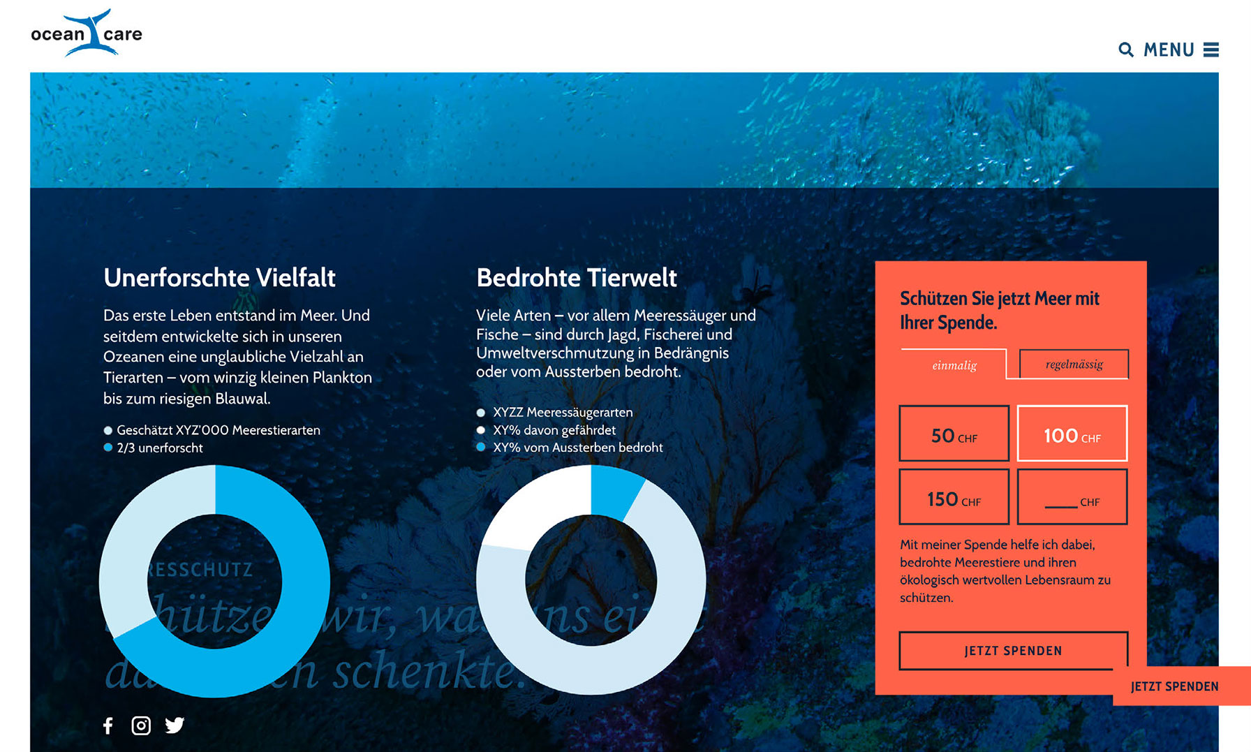 Moodbild Redesign Oceancare Webseite